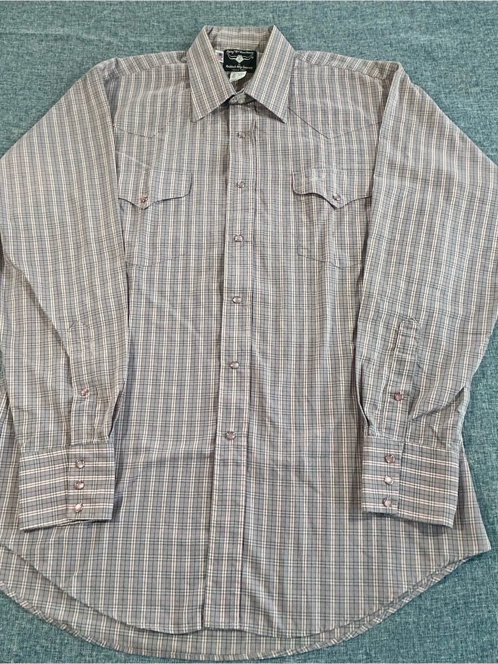 Flying R Ranchwear Class Men's Western Plaid Pearl Snap Shirt - Lavender/Pink